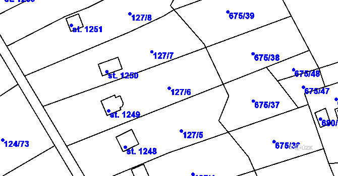 Parcela st. 127/6 v KÚ Benešov nad Ploučnicí, Katastrální mapa