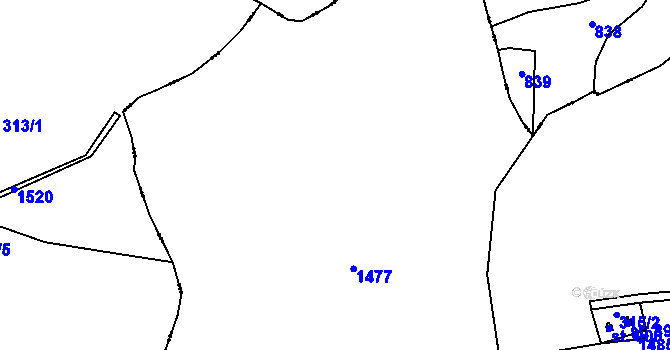 Parcela st. 332/7 v KÚ Benešov nad Ploučnicí, Katastrální mapa