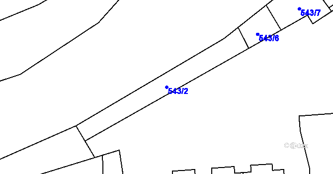Parcela st. 543/2 v KÚ Benešov nad Ploučnicí, Katastrální mapa