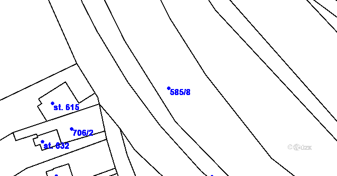 Parcela st. 585/8 v KÚ Benešov nad Ploučnicí, Katastrální mapa
