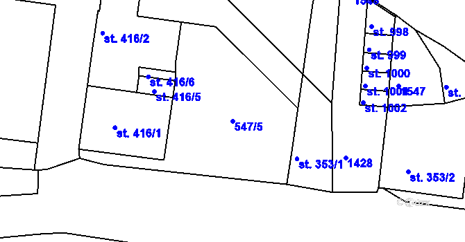 Parcela st. 547/5 v KÚ Benešov nad Ploučnicí, Katastrální mapa