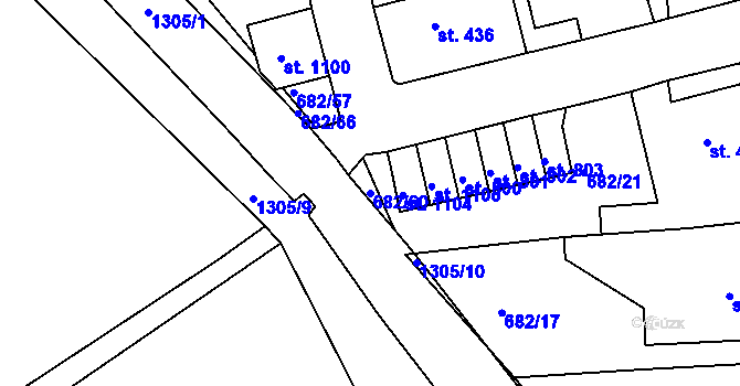 Parcela st. 682/60 v KÚ Benešov nad Ploučnicí, Katastrální mapa