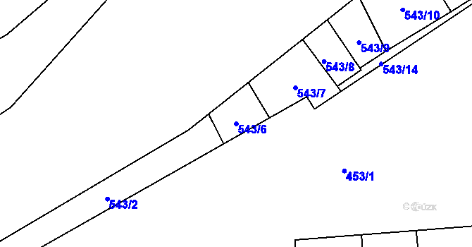 Parcela st. 543/6 v KÚ Benešov nad Ploučnicí, Katastrální mapa