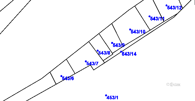 Parcela st. 543/8 v KÚ Benešov nad Ploučnicí, Katastrální mapa