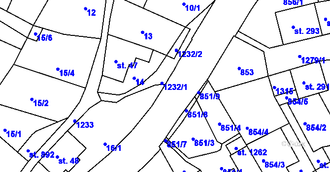 Parcela st. 16/3 v KÚ Benešov nad Ploučnicí, Katastrální mapa