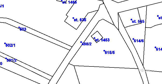 Parcela st. 498/2 v KÚ Benešov nad Ploučnicí, Katastrální mapa