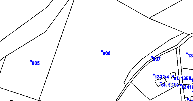Parcela st. 695/21 v KÚ Ovesná, Katastrální mapa