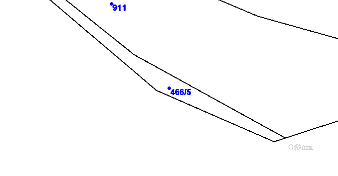 Parcela st. 466/5 v KÚ Ovesná, Katastrální mapa