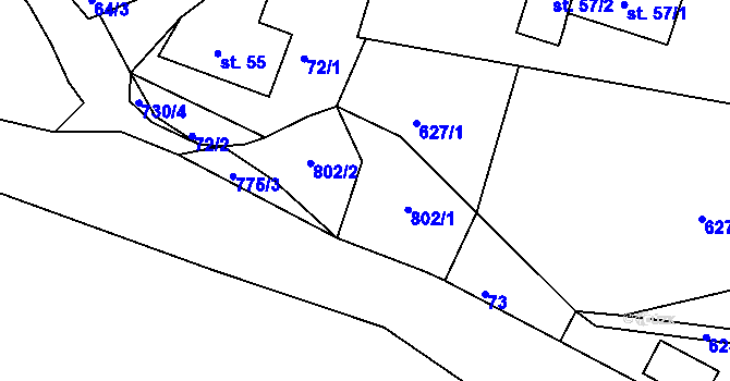 Parcela st. 802 v KÚ Ovesná, Katastrální mapa
