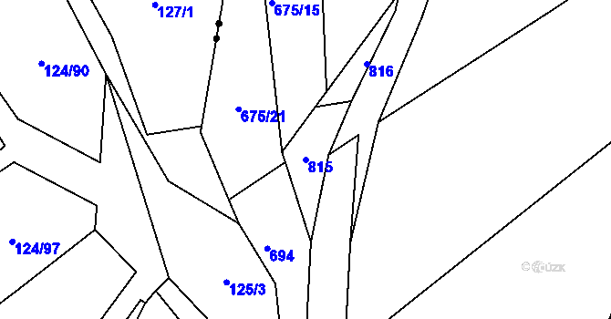 Parcela st. 815 v KÚ Ovesná, Katastrální mapa