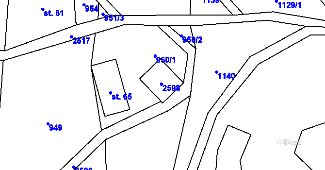 Parcela st. 66 v KÚ Benešov u Semil, Katastrální mapa