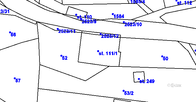 Parcela st. 111/1 v KÚ Benešov u Semil, Katastrální mapa