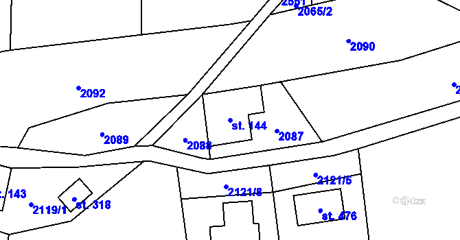 Parcela st. 144 v KÚ Benešov u Semil, Katastrální mapa