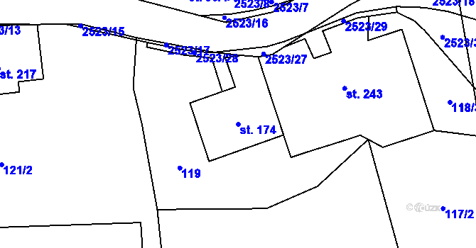 Parcela st. 174 v KÚ Benešov u Semil, Katastrální mapa
