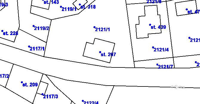 Parcela st. 207 v KÚ Benešov u Semil, Katastrální mapa