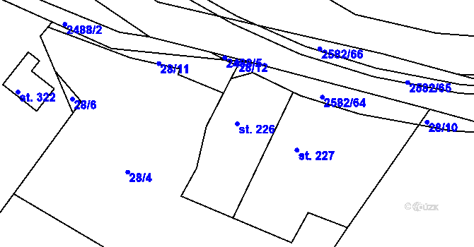 Parcela st. 226 v KÚ Benešov u Semil, Katastrální mapa