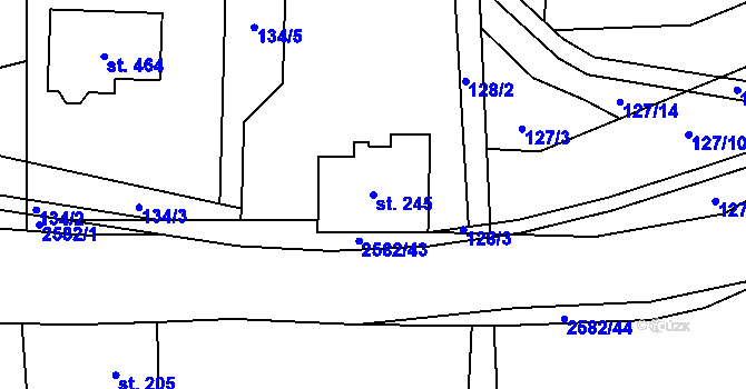 Parcela st. 245 v KÚ Benešov u Semil, Katastrální mapa
