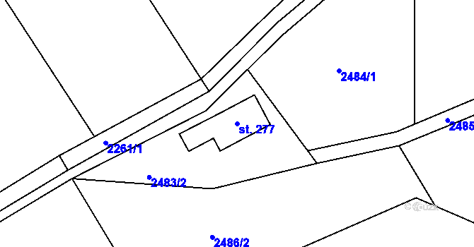 Parcela st. 277 v KÚ Benešov u Semil, Katastrální mapa