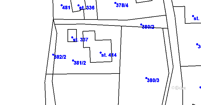 Parcela st. 414 v KÚ Benešov u Semil, Katastrální mapa