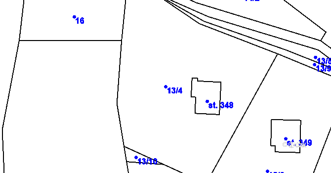 Parcela st. 13/4 v KÚ Benešov u Semil, Katastrální mapa