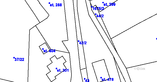 Parcela st. 42/2 v KÚ Benešov u Semil, Katastrální mapa