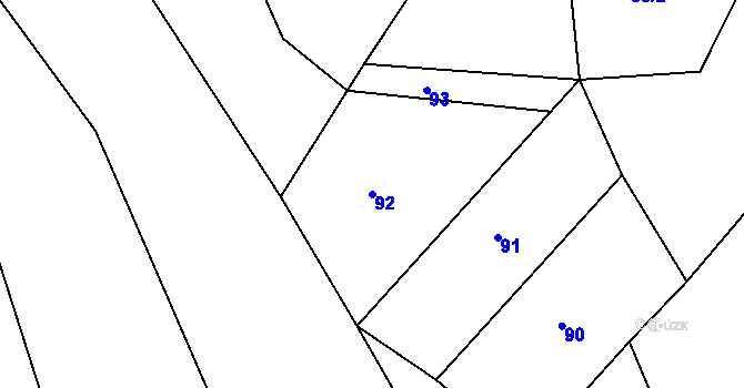 Parcela st. 92 v KÚ Benešov u Semil, Katastrální mapa