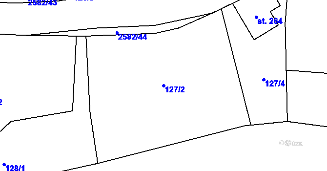 Parcela st. 127/2 v KÚ Benešov u Semil, Katastrální mapa