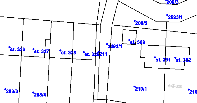 Parcela st. 211 v KÚ Benešov u Semil, Katastrální mapa