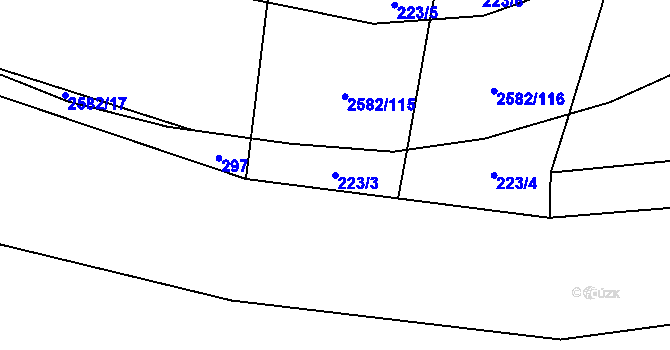 Parcela st. 223/3 v KÚ Benešov u Semil, Katastrální mapa