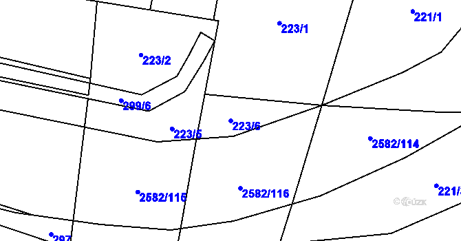 Parcela st. 223/6 v KÚ Benešov u Semil, Katastrální mapa