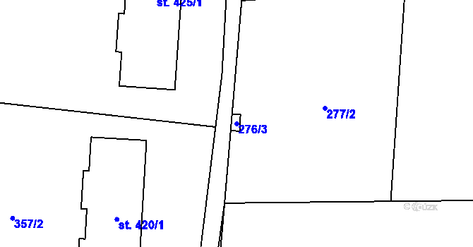 Parcela st. 276/3 v KÚ Benešov u Semil, Katastrální mapa