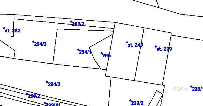 Parcela st. 295 v KÚ Benešov u Semil, Katastrální mapa