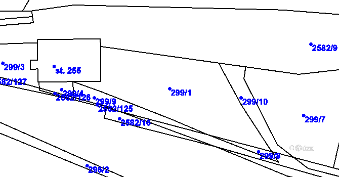 Parcela st. 299/1 v KÚ Benešov u Semil, Katastrální mapa