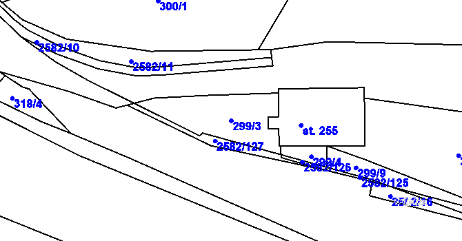 Parcela st. 299/3 v KÚ Benešov u Semil, Katastrální mapa