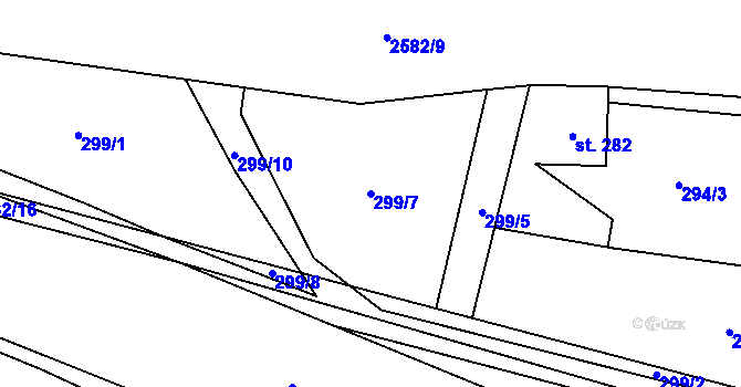 Parcela st. 299/7 v KÚ Benešov u Semil, Katastrální mapa