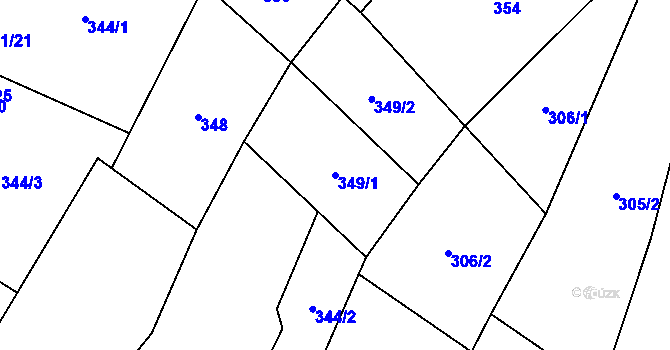Parcela st. 349/1 v KÚ Benešov u Semil, Katastrální mapa