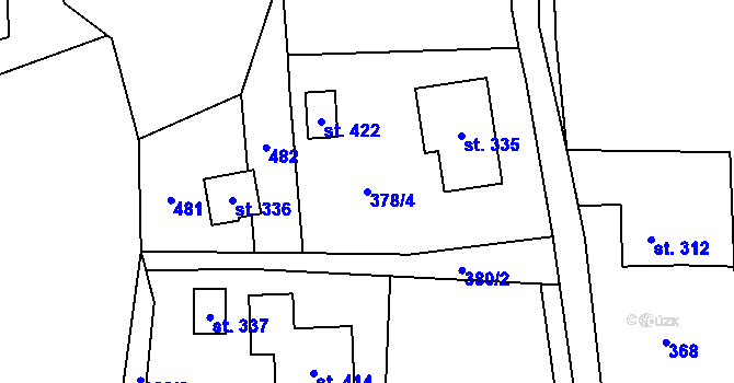 Parcela st. 378/4 v KÚ Benešov u Semil, Katastrální mapa