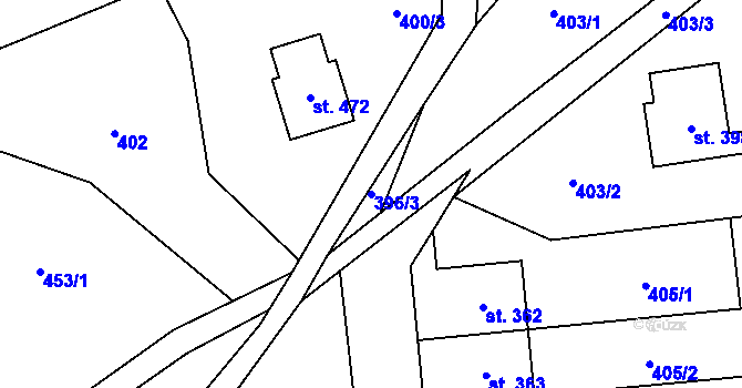 Parcela st. 396/3 v KÚ Benešov u Semil, Katastrální mapa