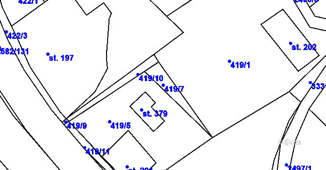 Parcela st. 419/7 v KÚ Benešov u Semil, Katastrální mapa