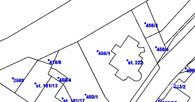 Parcela st. 456/1 v KÚ Benešov u Semil, Katastrální mapa