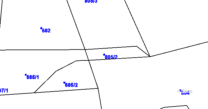 Parcela st. 805/2 v KÚ Benešov u Semil, Katastrální mapa