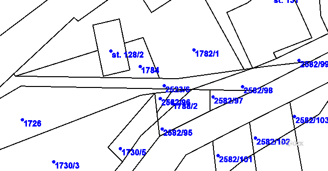 Parcela st. 2523/6 v KÚ Benešov u Semil, Katastrální mapa