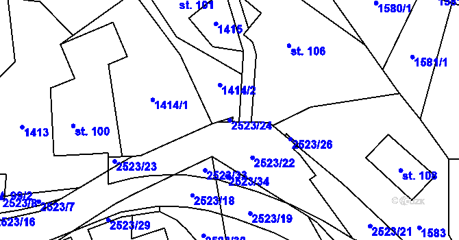 Parcela st. 2523/24 v KÚ Benešov u Semil, Katastrální mapa