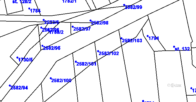 Parcela st. 2582/102 v KÚ Benešov u Semil, Katastrální mapa