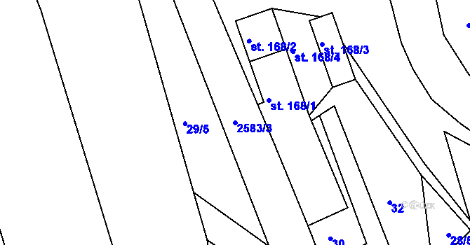 Parcela st. 2583/3 v KÚ Benešov u Semil, Katastrální mapa