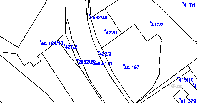 Parcela st. 422/3 v KÚ Benešov u Semil, Katastrální mapa