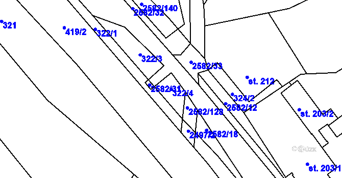 Parcela st. 322/4 v KÚ Benešov u Semil, Katastrální mapa