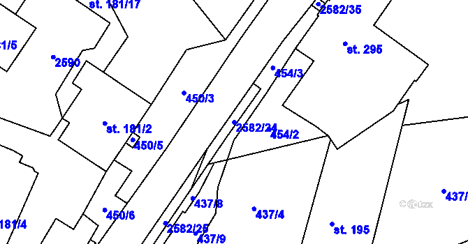 Parcela st. 2582/24 v KÚ Benešov u Semil, Katastrální mapa