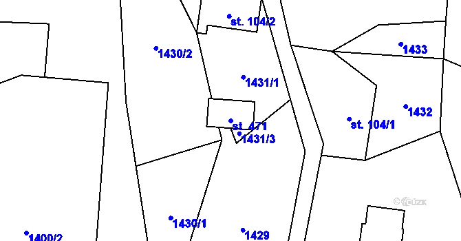 Parcela st. 471 v KÚ Benešov u Semil, Katastrální mapa
