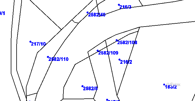 Parcela st. 2582/109 v KÚ Benešov u Semil, Katastrální mapa